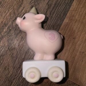 AGE 3 Precious Moments Birthday Train PIG "HEAVEN BLESS YOUR SPECIAL DAY" 1985